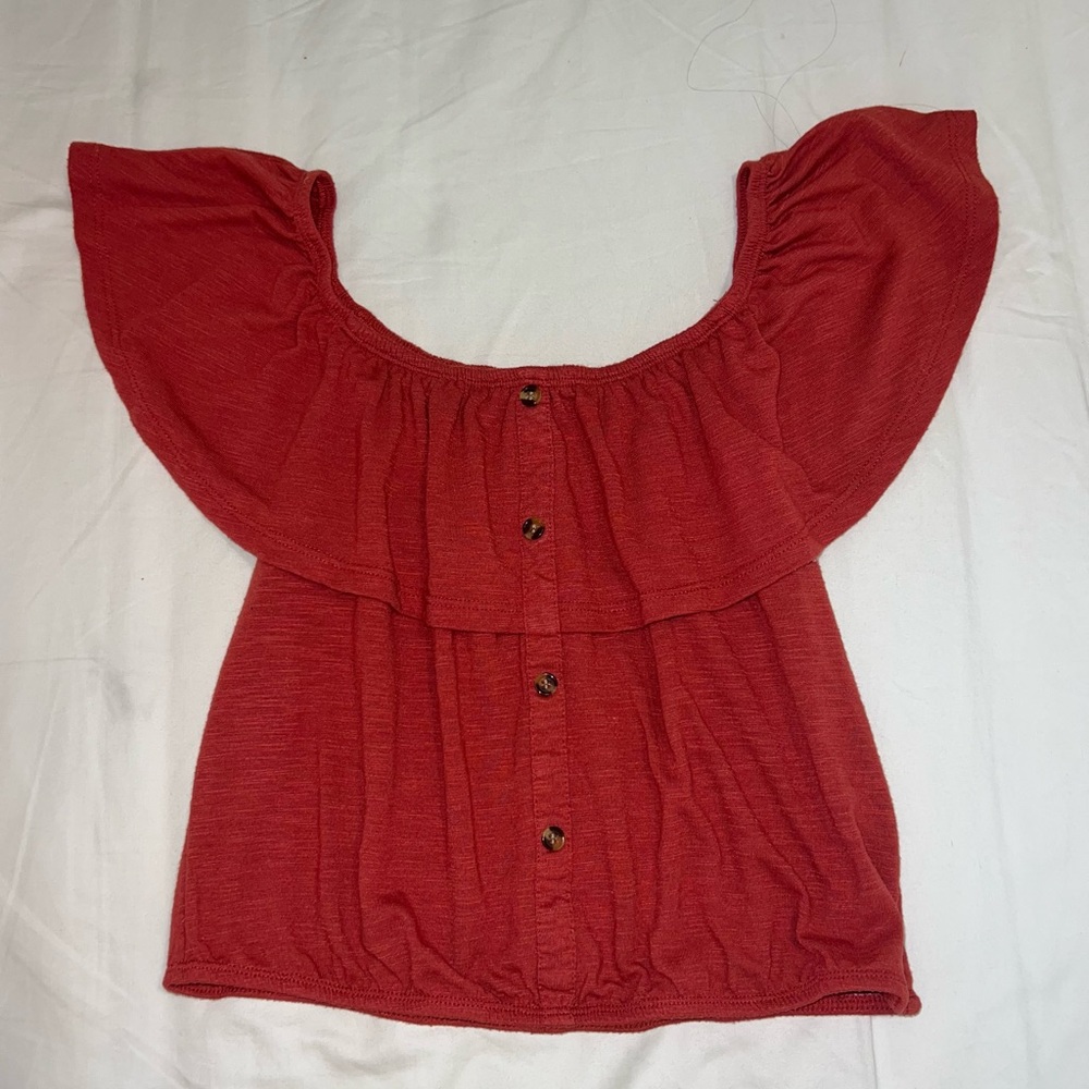 Elegant Off-Shoulder Red Blouse
